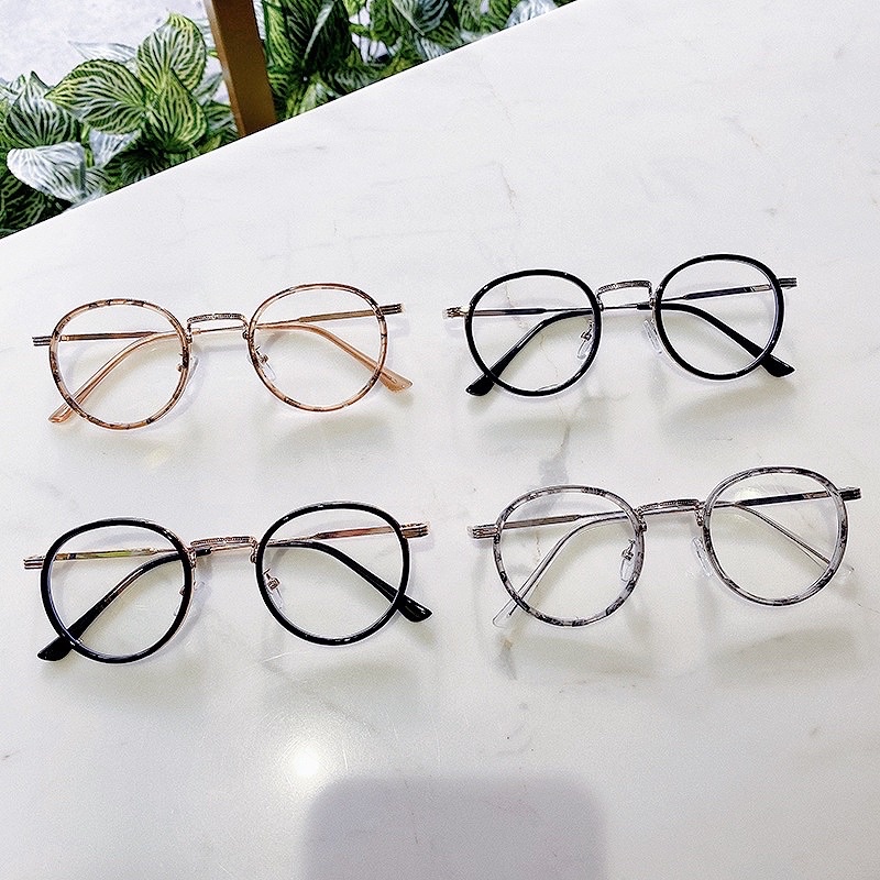 Kính gọng tròn vintage kim loại 9300 chống ánh sáng xanh, UV400 Jolie eyewear - Nhận lắp tròng cận loạn