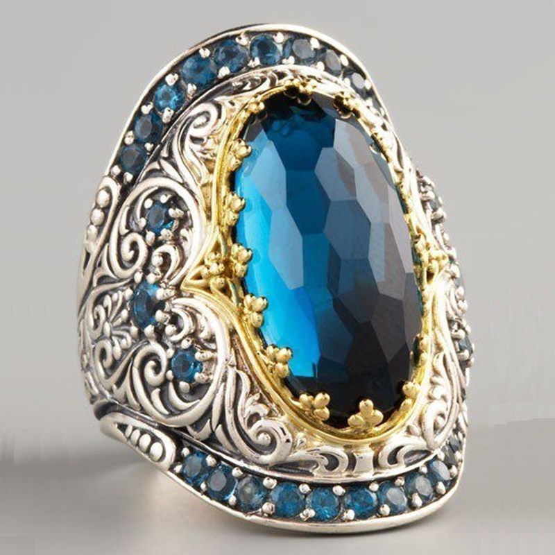 Nhẫn Cưới Đính Đá sapphire Thời Trang Mới Cho Nữ