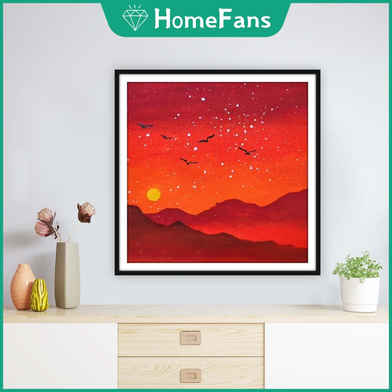 Bộ Tranh Đính Đá 5D Tự Làm Hình Phong Cảnh Trang Trí Nhà Cửa 40x40cm / 50x50cm