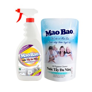 Nước tẩy đa năng Mao Bao Combo 1 Chai 600ml và 1 Túi 600ml