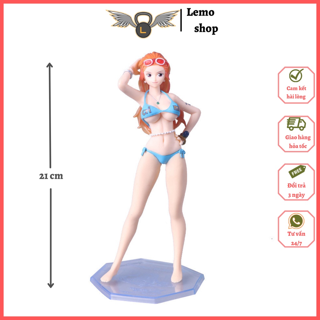 Mô hình one piece Nami mặc đồ bơi sexy, gợi cảm Lemoshop cao 21 cm đủ hộp, mô hình anime nữ đẹp