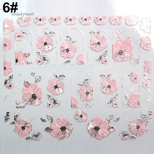 [Hàng mới về] Sticker trang trí móng nghệ thuật hình hoa chạm nổi đẹp mắt