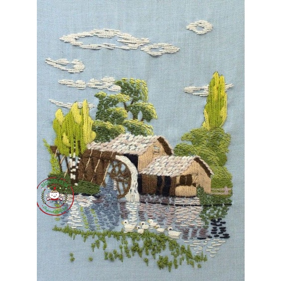 Gói dụng cụ Tự Thêu Tranh Trang trí Kỷ Niệm Decor Kit Nguyên Liệu Tập Thêu Tay - DIY Handmade Embroidery