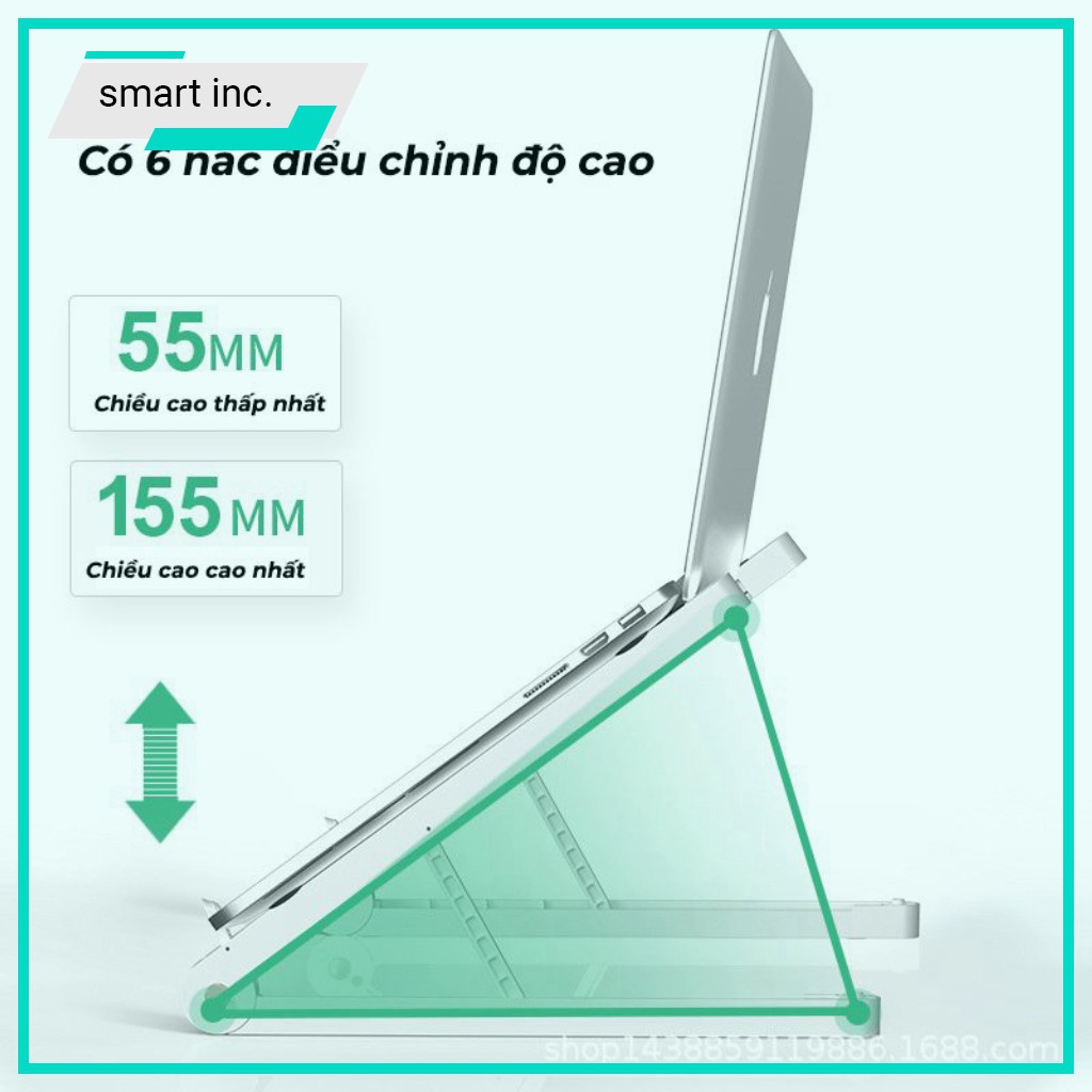 Kệ Đế Tản Nhiệt Laptop Gập Xếp Gọn Bàn Giá Đỡ Quạt Làm Mát Laptop Macbook Khung Hợp Kim Chịu Lực Bỏ Túi Cao Cấp