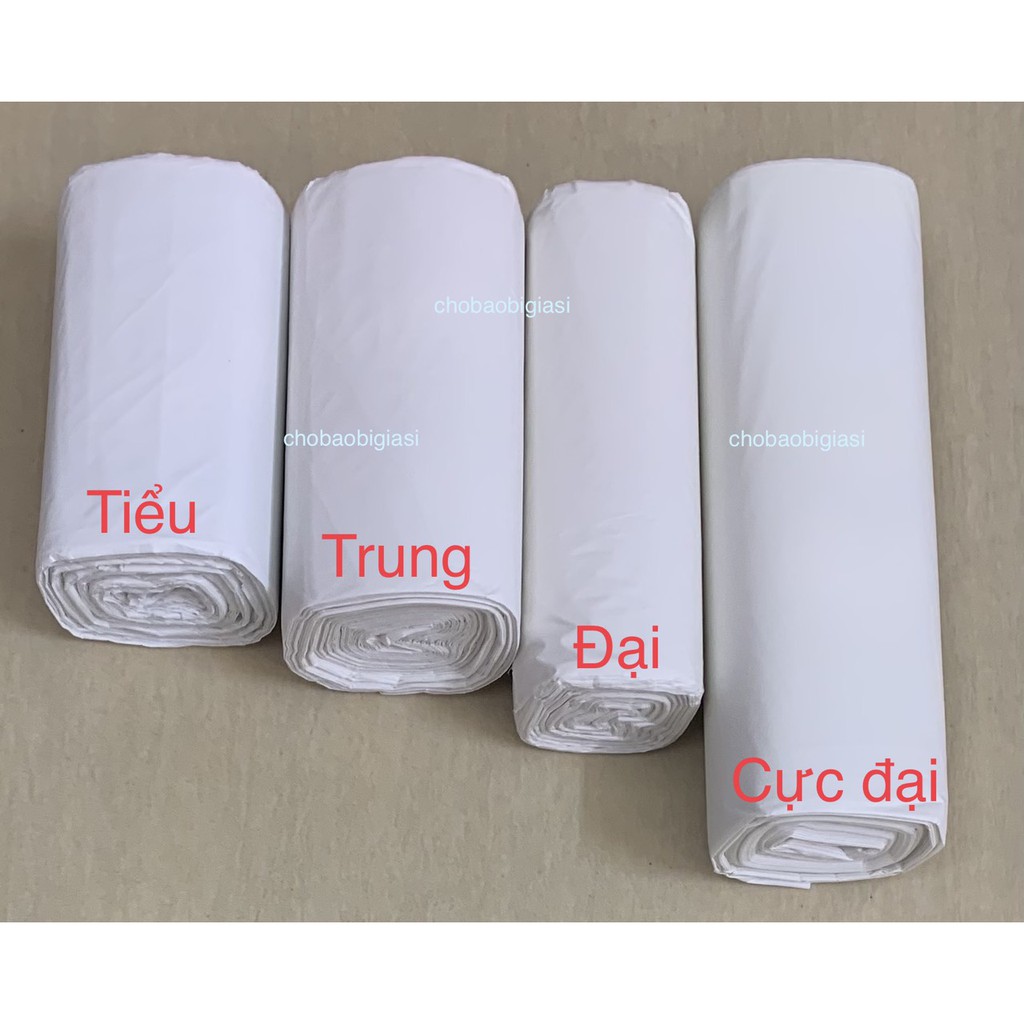 {1kg/size} Túi rác cuộn trắng không lõi, hàng đẹp, có sẵn 4 size (SP y hình)