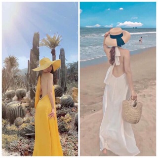 VÁY MAXI ĐI BIỂN HỞ LƯNG KÈM ĐỆM NGỰC
