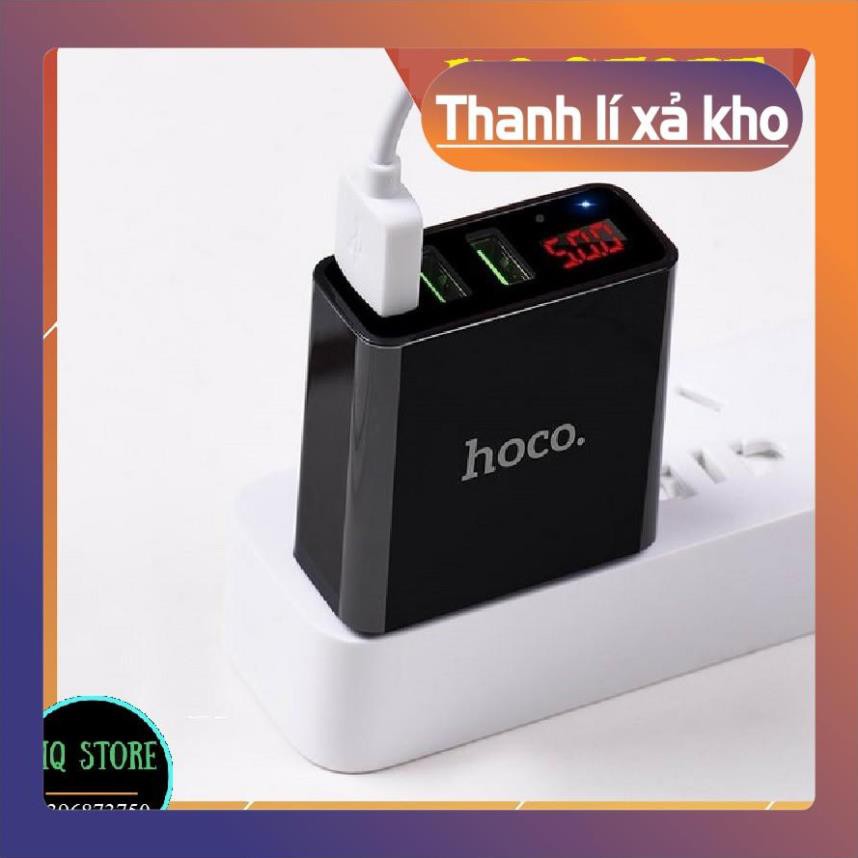 [K]Cốc sạc 3 cổng Hoco C15 3A - màn hình LCD hiển thị điện áp ^^