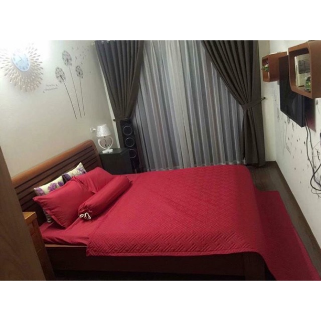 Bộ ga gối trần bông m6x2m