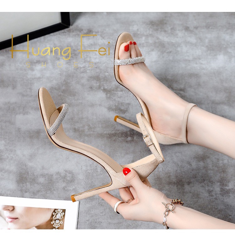 Giày sandal bít gót đính đá mã HF34 gót cao 7cm