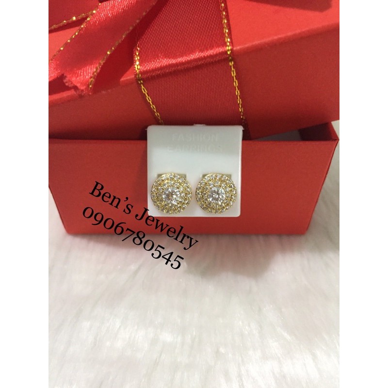 Bông tai xi mạ vàng 18k (BT39003)