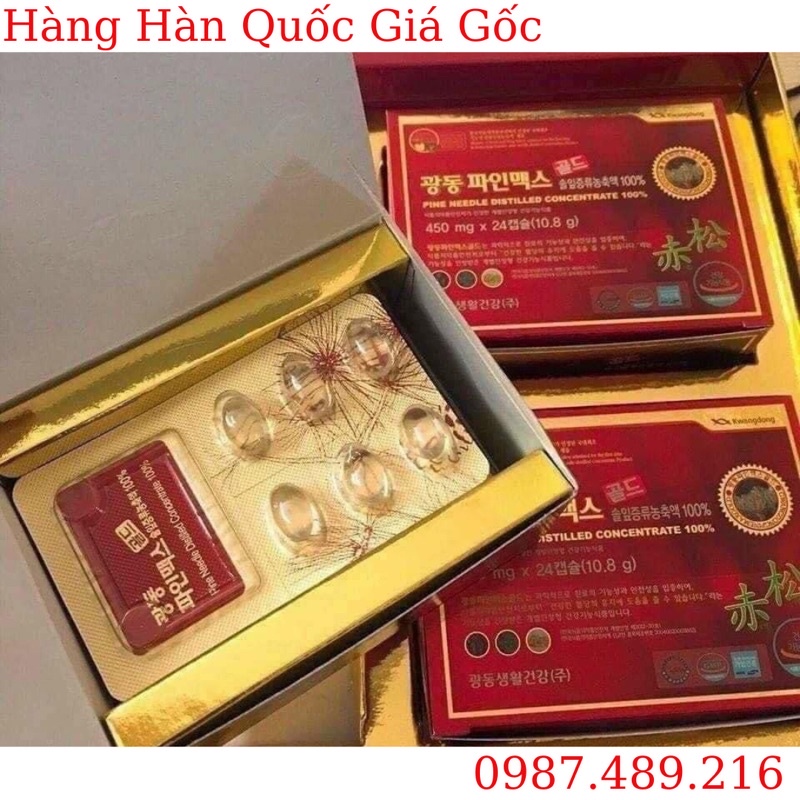 Tinh dầu thông đỏ Kwangdong Hàn Quốc giúp ăn ngủ tốt, kéo dài tuổi thọ hộp 120 viên - CO112