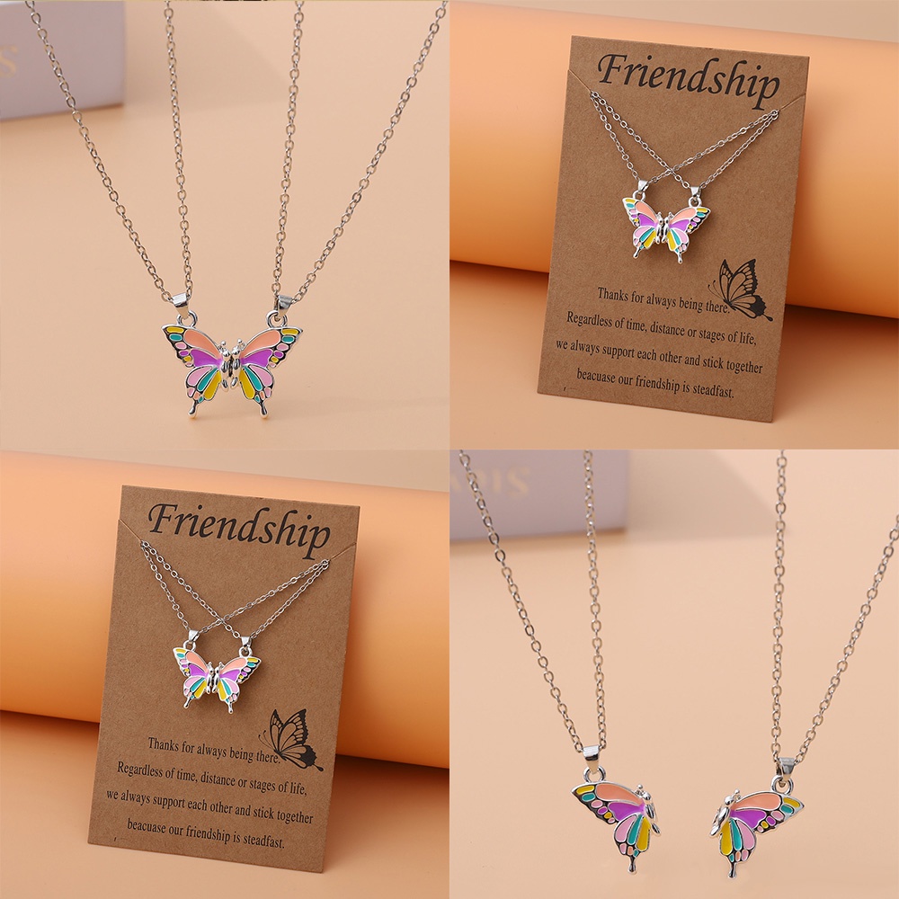 Vòng cổ Mặt Hình Bướm Bằng Hợp Kim Nhiều Màu Sắc Thời Trang Dành Cho Nữ