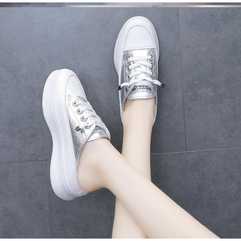 Giày đạp gót nữ,Giày sục nữ độn đế 5cm chất da cao cấp siêu đẹp thời trang Hàn Quốc