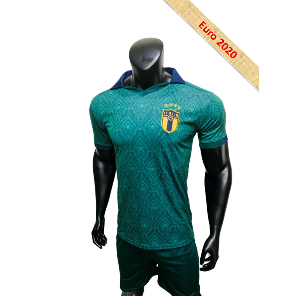 Bộ quần áo bóng đá đội tuyển Ý Xanh rêu đồ đá banh mới euro 2020