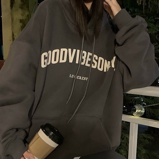 Áo Khoác Hoodie Unisex Nam Nữ GOODVIBESONLY Form Rộng Ulzzang
