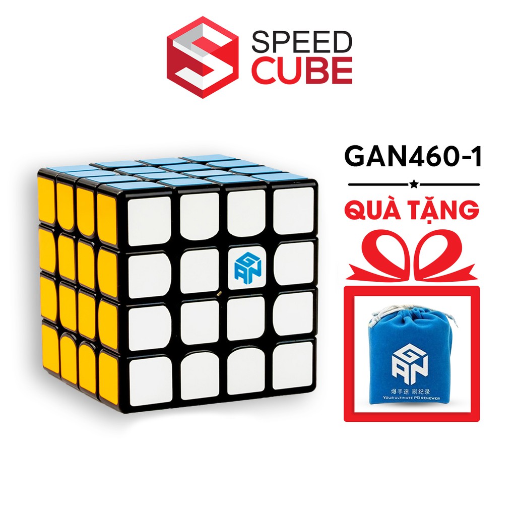 Rubik 4x4 GAN 460M Stickerless Có Nam Châm Chính Hãng Gan