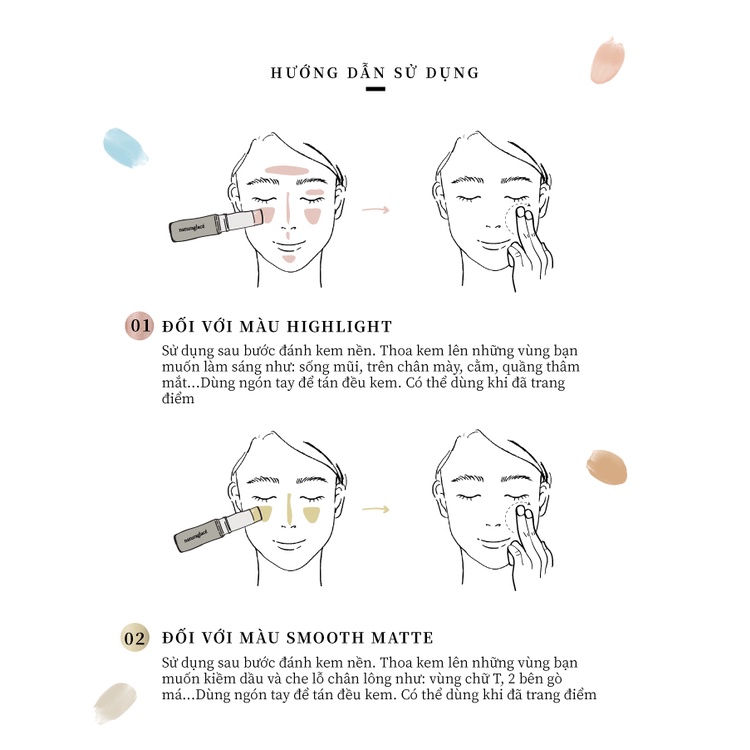 Kem che khuyết điểm hữu cơ naturaglacé Correcting Stick (01 - Highlight), an toàn cho mẹ bầu và da nhạy cảm, 4g