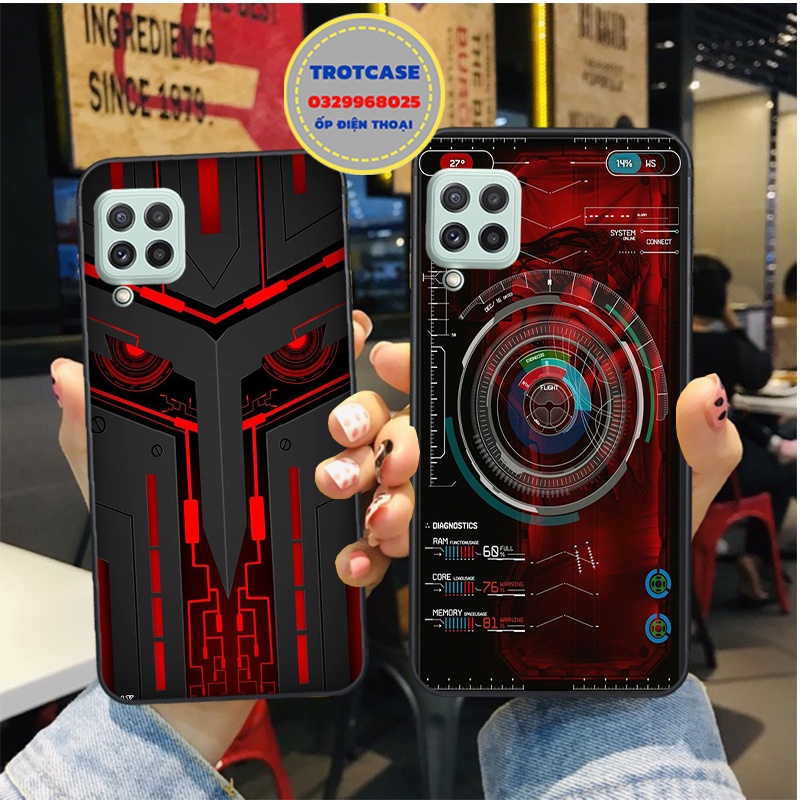 Ốp lưng điện thoại Samsung A22 4G - Samsung A22 5G - Samsung A12 - in hình đường nét xanh và đỏ chất lượng