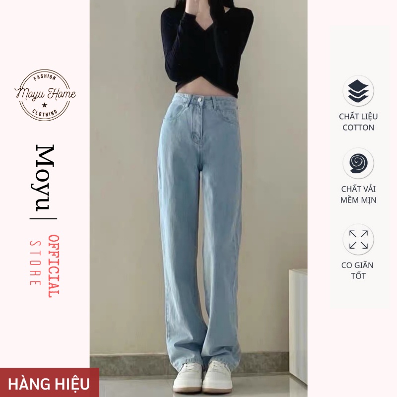 Quần jean ống rộng nữ cạp cao  quần jeans ống rộng lưng cao, vải bò dày đẹp dáng suông hottrend 2022