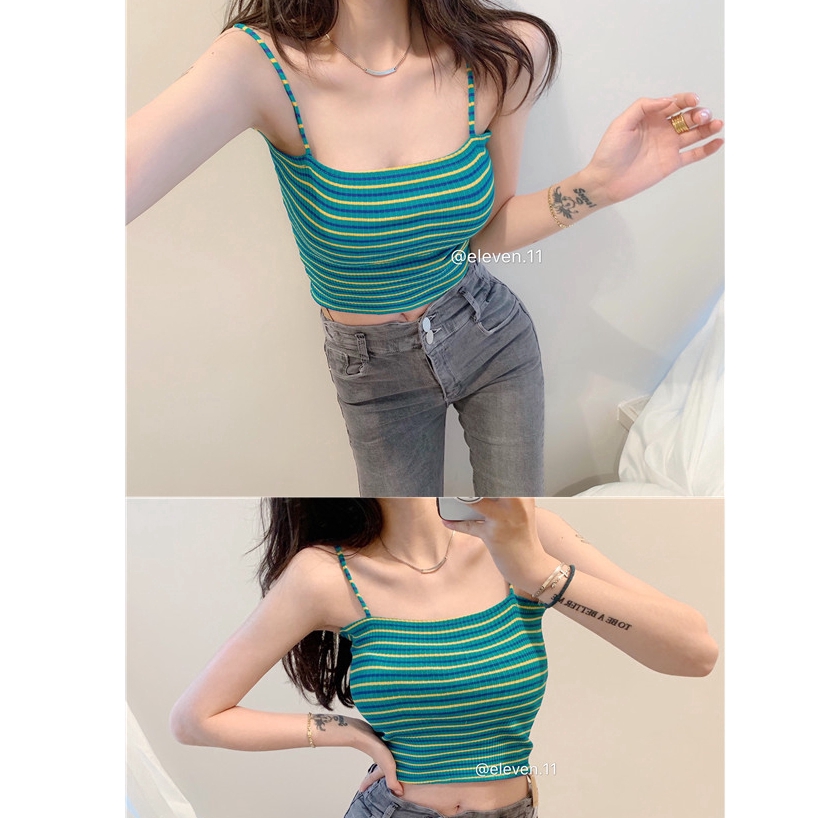 Áo croptop hai dây kẻ sọc dáng ôm quyến rũ | BigBuy360 - bigbuy360.vn