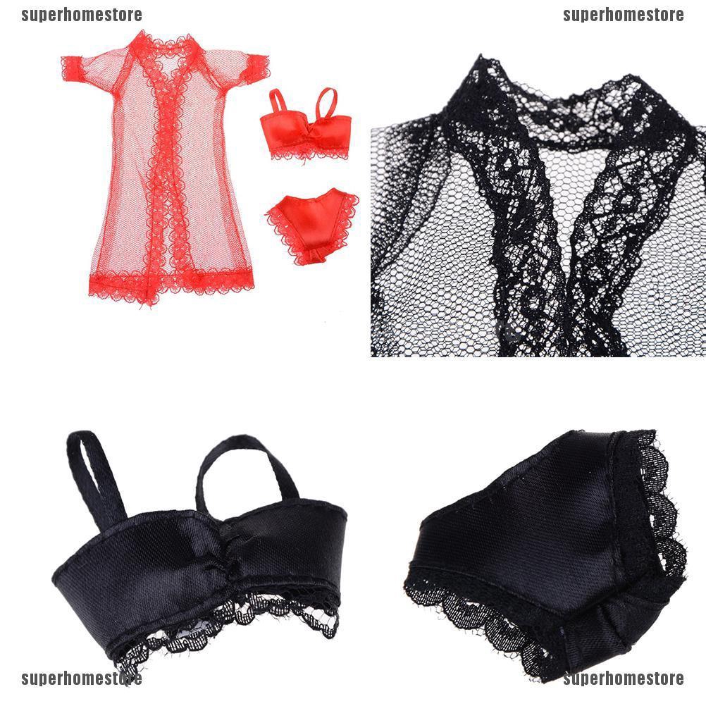 1 Bộ 3 Đồ ngủ Phối Ren Cho Búp Bê