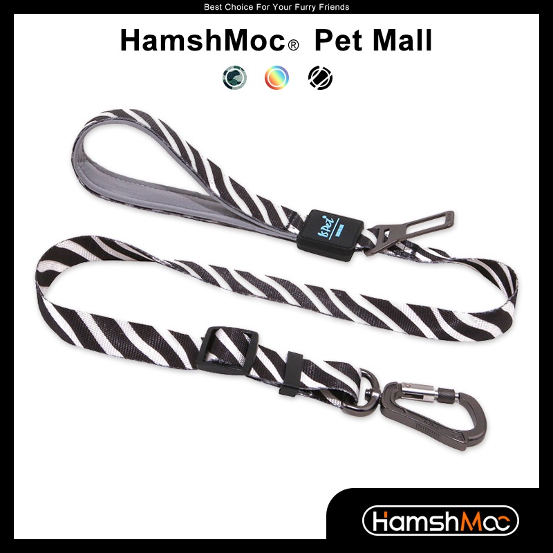 HamshMoc Dây ThắT An ToàN 2 Trong 1 Cho Thú Cưng Trên Xe Hơi Sturdy
