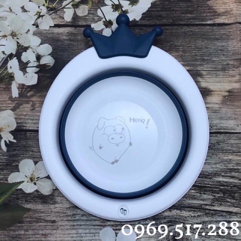 Chậu Rửa Mặt Gấp Gọn Hình Vương Miện Đáng Yêu Cho Bé