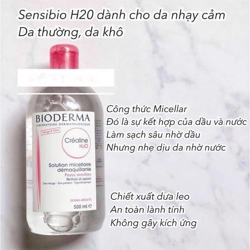 [Chuẩn Auth 100%] Nước Tẩy Trang Bioderma Pháp Chai 500ml