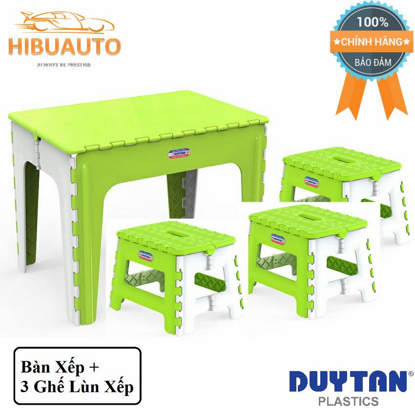 Kiện Bàn Xếp Học Tập Duy Tân (65 x 45 x 50 cm) và Ba Ghế Lùn Xếp NHỏ Gọn Duy Tân (29.6 x 24 x 21.4 cm)