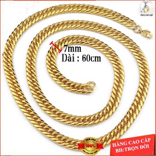[ CAO CẤP ] DÂY CHUYỀN INOX NAM LẶC KHÍT 7LY MẠ VÀNG CỰC CHẤT