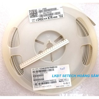 Tụ dán 0402 SMD  (20 con) các trị số 1pF~33nF