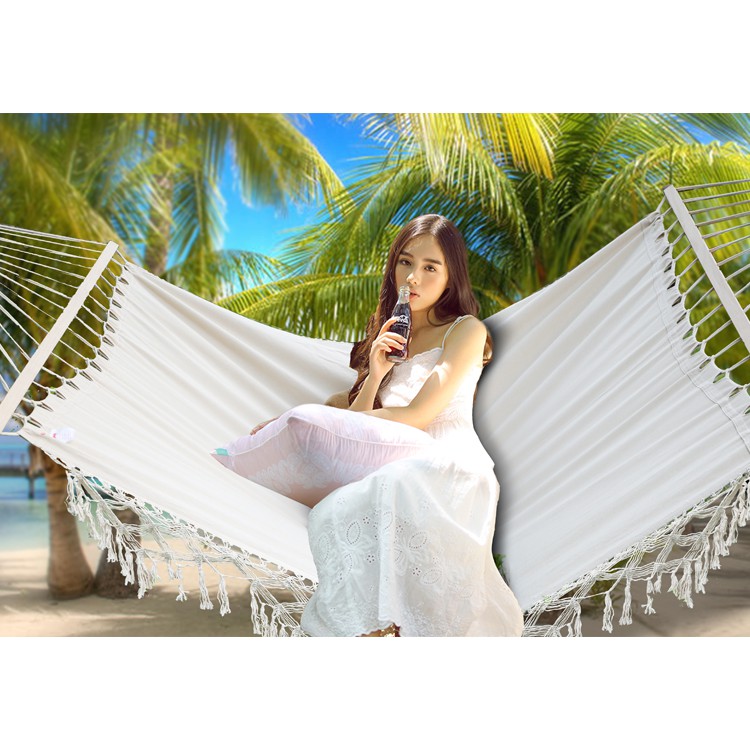 Võng Tua Rua Khung Gỗ Tròn Lớn Võng Tua Rua Siêu To 140x200cm PA10050