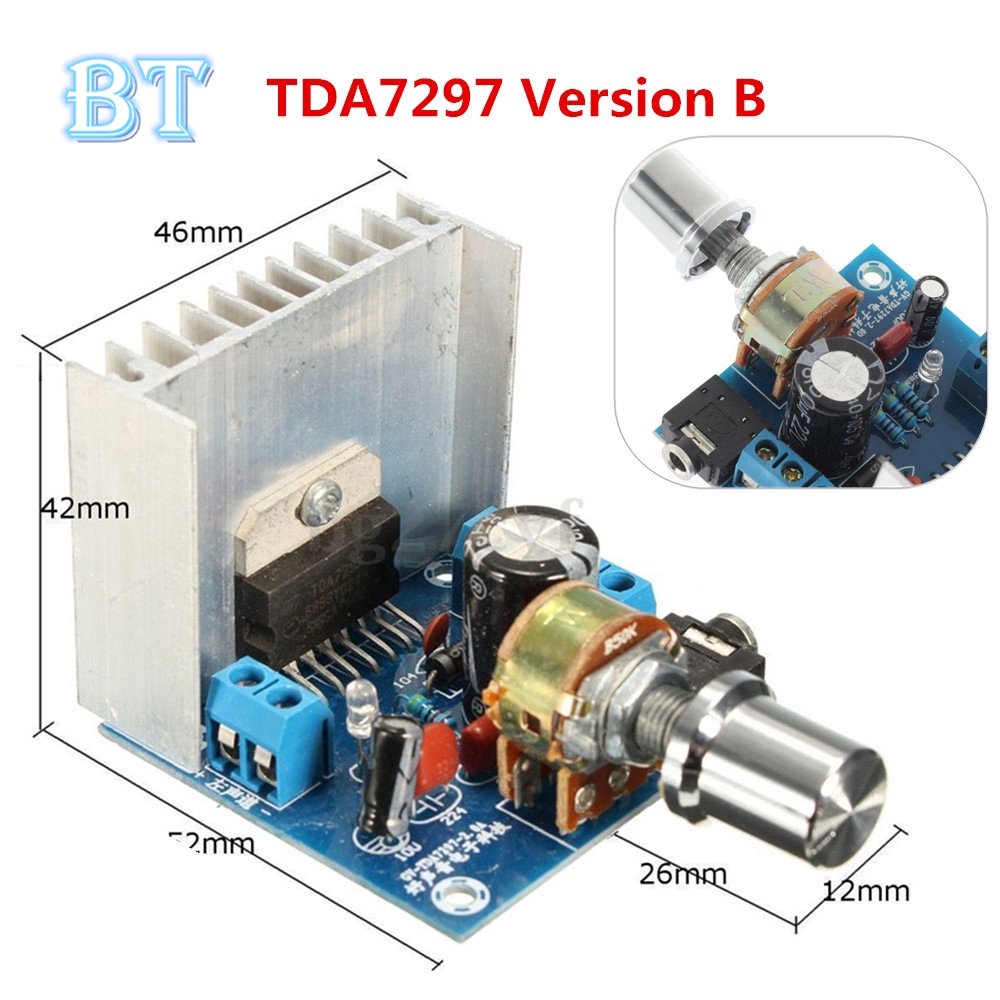 Bảng Mạch Khuếch Đại Âm Thanh Kỹ Thuật Số Ac / DC 12V TDA7297 Version 2x15W