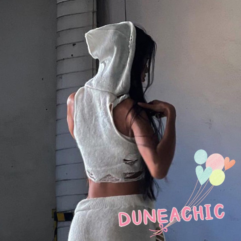 Áo Len Lửng Không Tay Cổ Chữ U Kèm Khăn Choàng Cổ Quyến Rũ Dành Cho Nữ