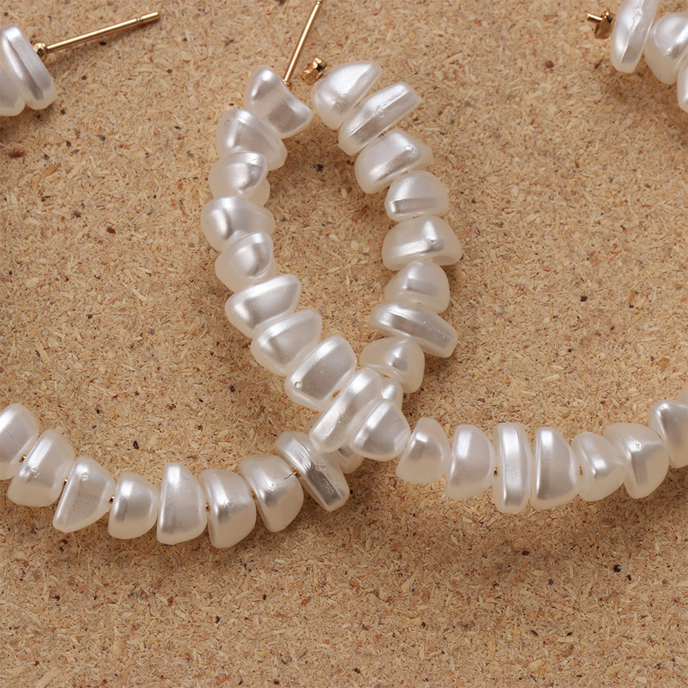 (Hàng Mới Về) Đôi Khuyên Tai Nữ Hình Tròn Lớn Đính Ngọc Trai Xinh Xắn