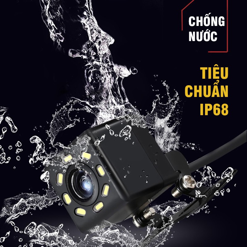 Camera Lùi Ô Tô HD Chống Nước Đảo Ngược 8 Led