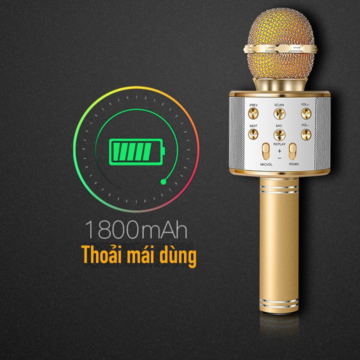 { BIG SALE} Mic Hát Karaoke WS858 Kết Nối Bluetooth