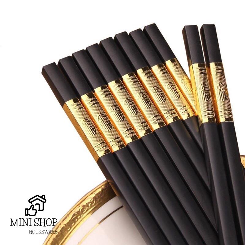 Đũa Ăn Hợp Kim Mạ Vàng Cao Cấp Combo 10 Đôi