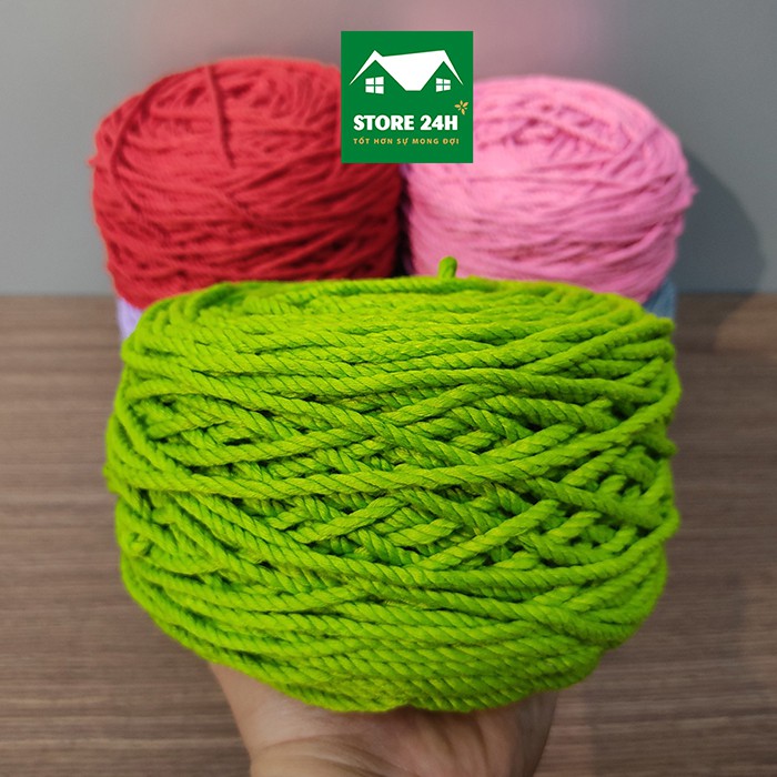 Mành treo tường macrame nghê thuật chất liệu sợi cotton xoắn, trang trí phòng ngủ, phòng khách, quán cafe I Store 24h