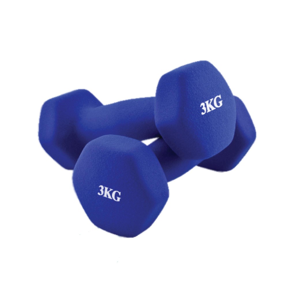 CHAIR19 Dum - Cặp tạ tay 3KG BLUE cao cấp sắt đặc bọc nhám tập Gym