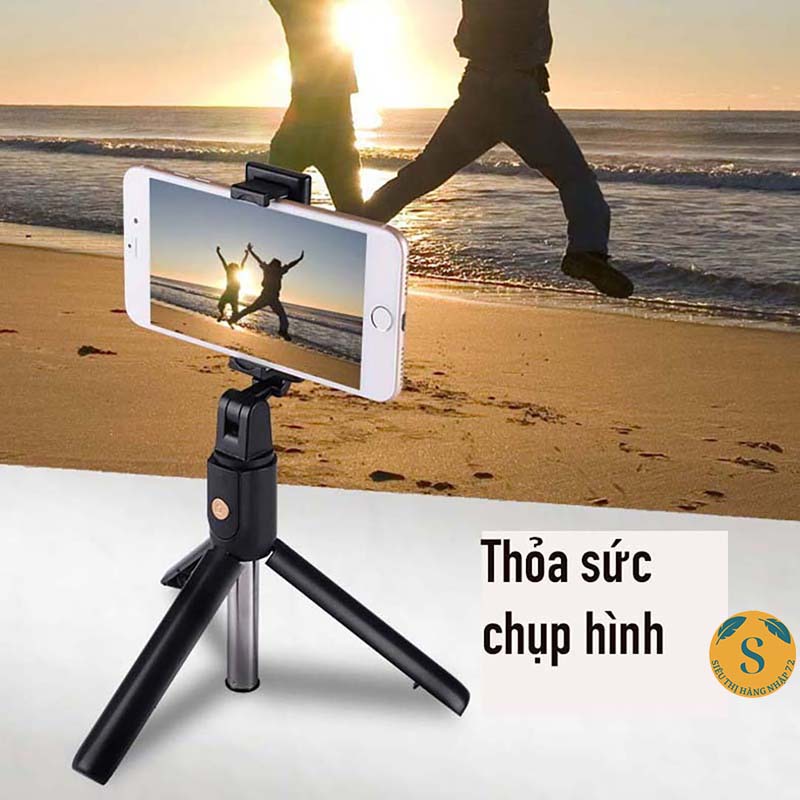 Gậy Tự Sướng Đứng  kèm đồ bấm Bluetooth - Selfie Tripod K07 3 In 1 - K07 Mới Nhất [GẬY TỰ SƯỚNG]