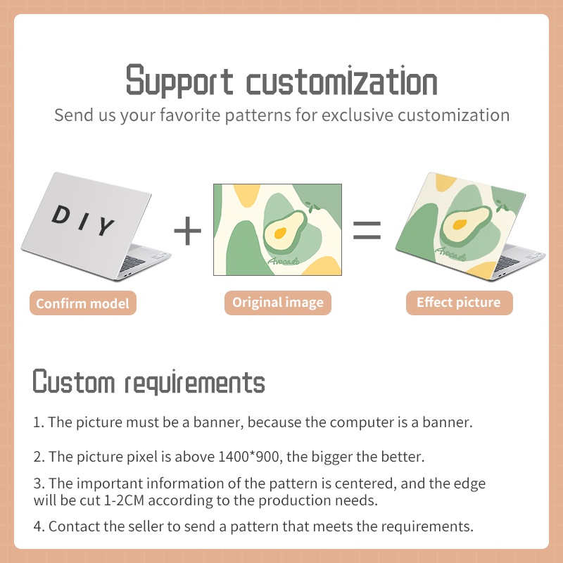 Miếng Dán Hình Trái Cây Trang Trí Laptop Máy Tính