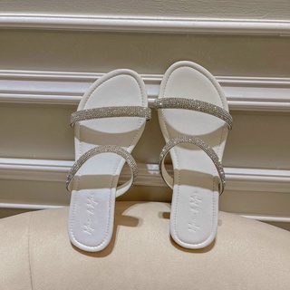 DÉP NỮ ĐẾ BỆT THỜI TRANG SHU STORE - DÉP ĐẾ BỆT 2 QUAI ĐÍNH ĐÁ ĐẾ VIỀN CHỈ