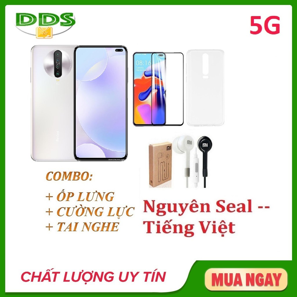 Combo điện thoại Xiaomi Redmi K30 5G ram 6GB + Tai nghe + Ốp lưng + Cường lực - Hàng nhập khẩu