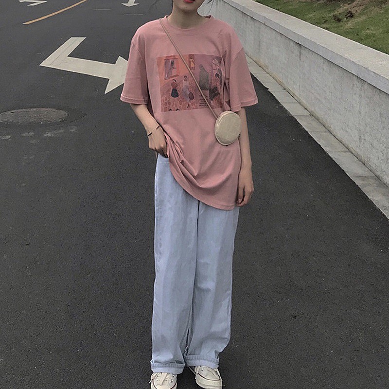 Áo Thun Nữ Ngắn Tay In Hình Hoạt Hình Phong Cách Hàn Quốc | BigBuy360 - bigbuy360.vn