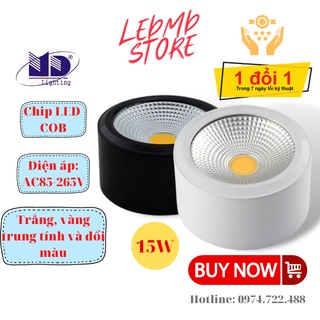 Đèn led ống bơ COB 15W thân nhôm đúc, ánh sáng chiếu điểm, Chính hãng MD, bảo hành 24 tháng