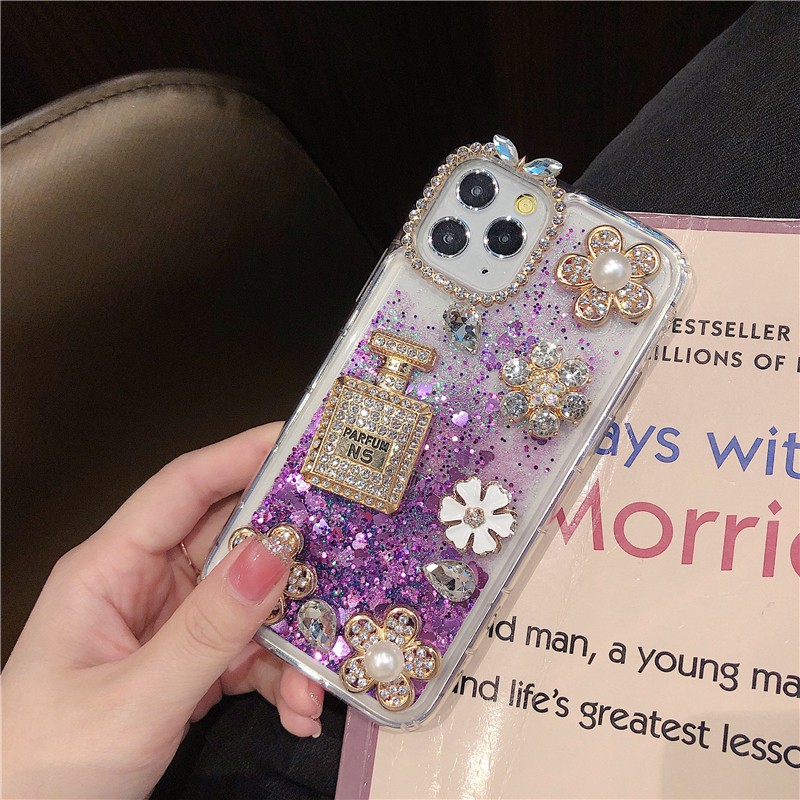 Ốp Lưng Kim Tuyến Nước Hình Hoa Cho iphone 14 13 12 pro max iphone 11 pro max xs xr x