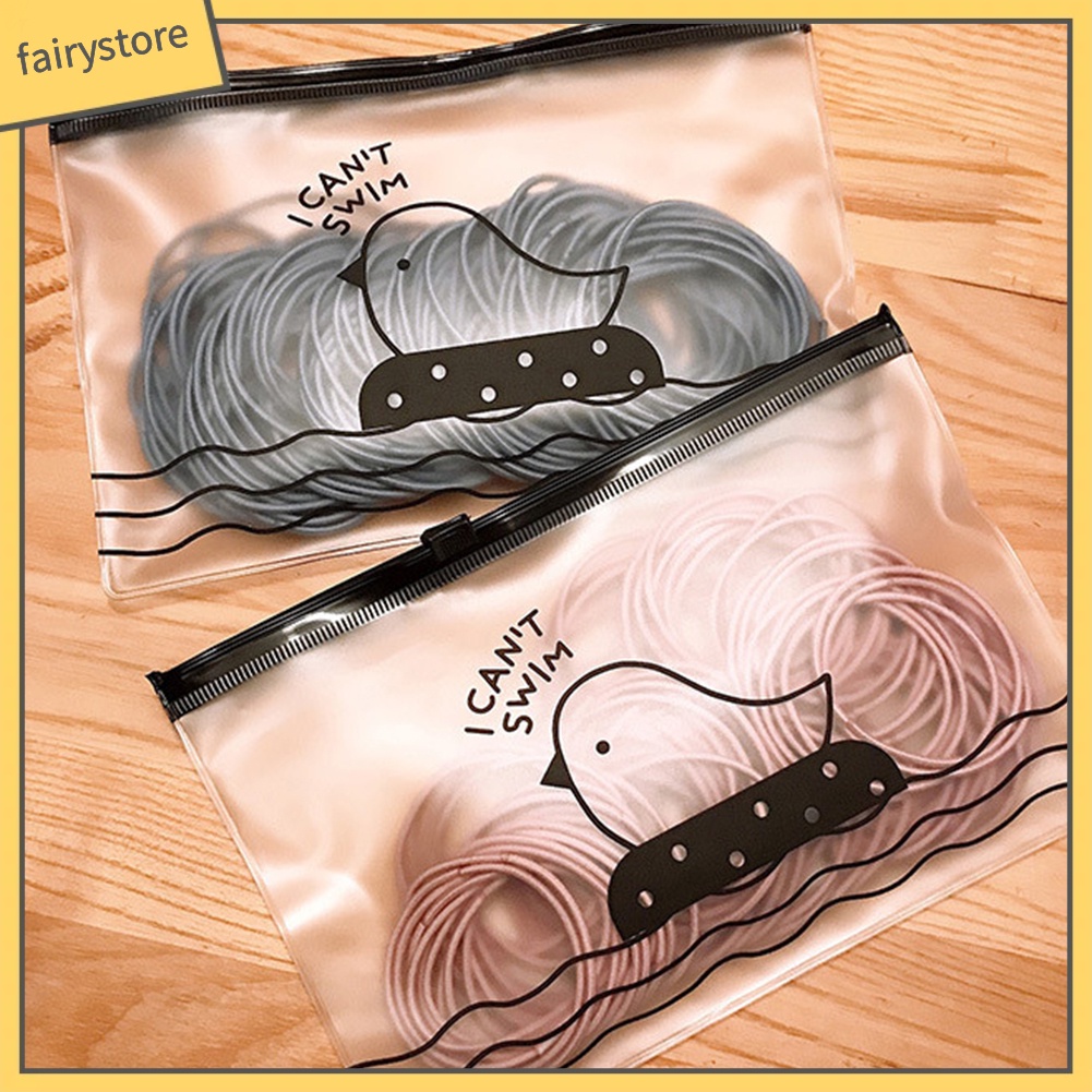 Set 100 Dây Buộc Tóc Co Giãn Màu Trơn Tiện Dụng Cho Nữ