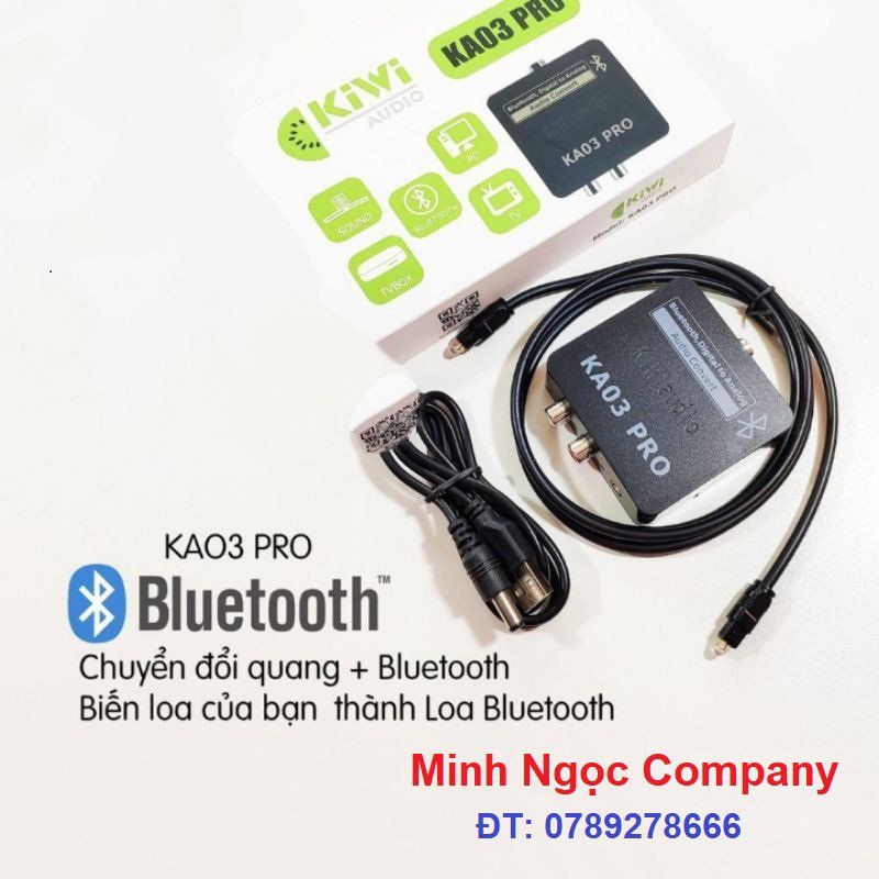 Bộ chuyển đổi âm thanh từ Optical Sang Analog KIWI KA03 Pro hỗ trợ Bluetooth - Hàng chính Hãng