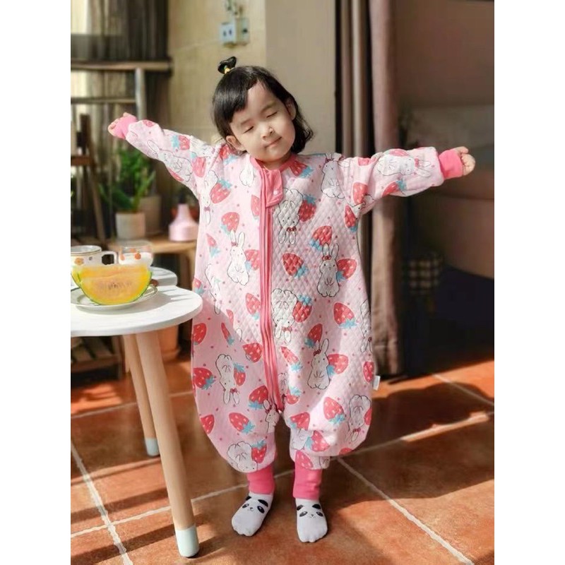 Kids_mart:Túi ngủ PHÒNG CẢM LẠNH giữ ấm bụng cho bé hay đạp chăn túi ngủ liền thân